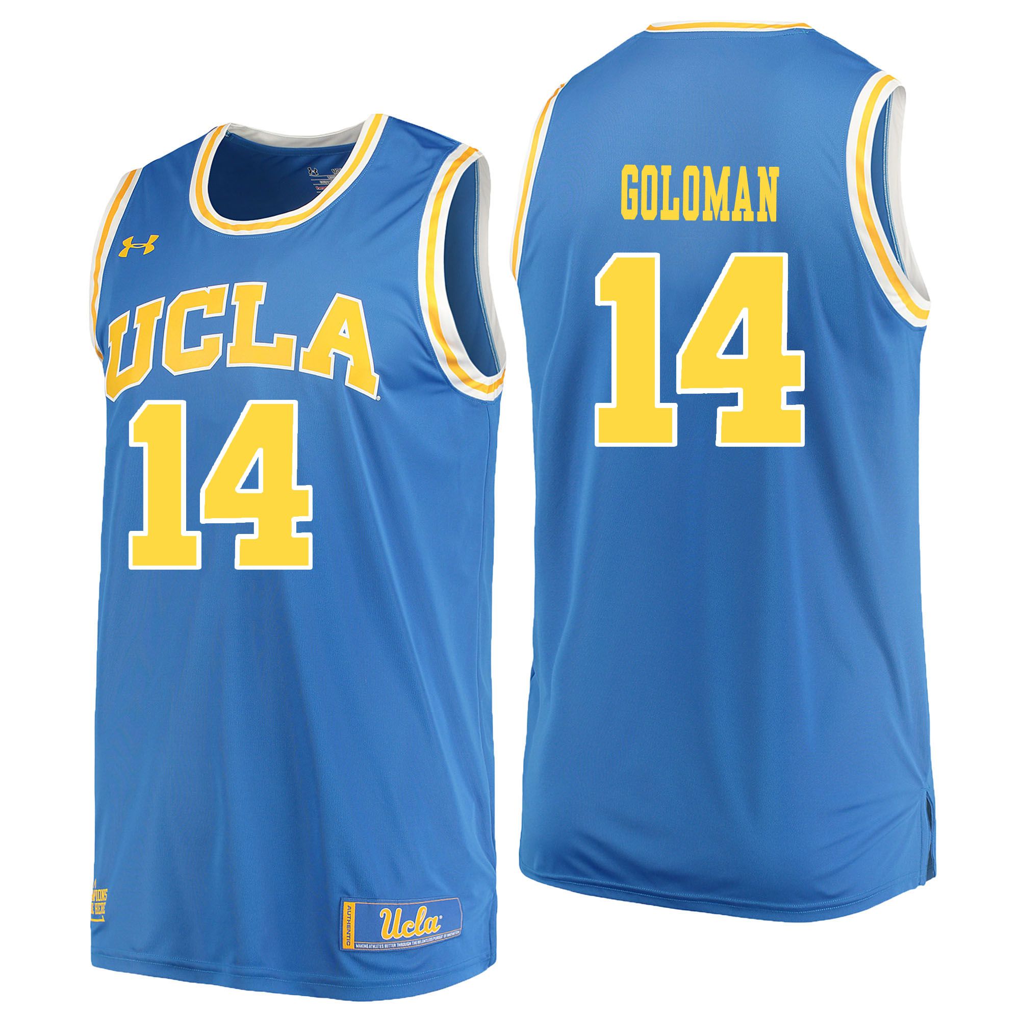 Men UCLA UA #14 Goloman Light Blue Customized NCAA Jerseys